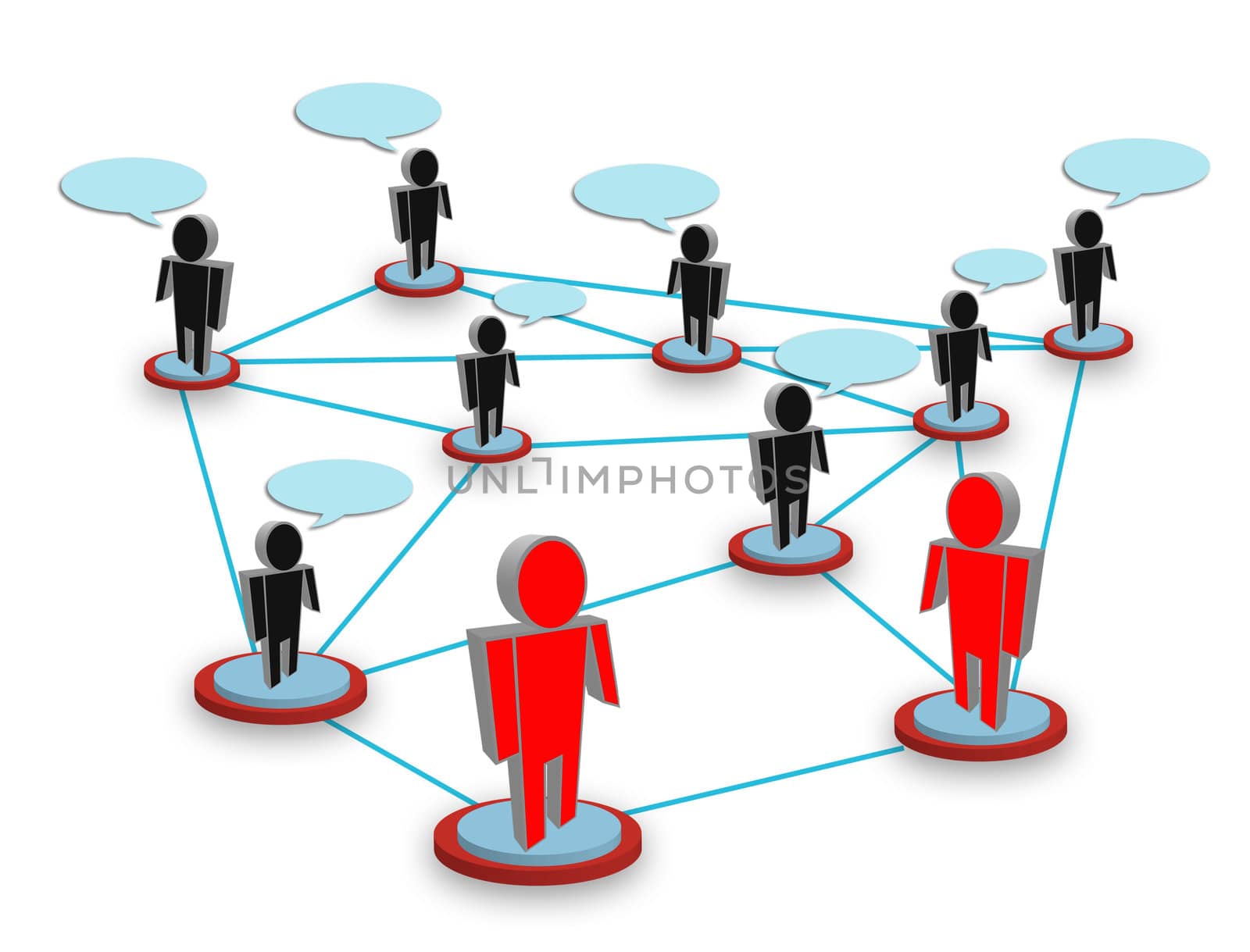 Social network concept. People standing by rufous
