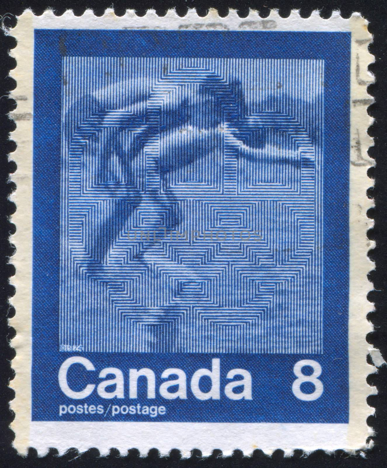 CANADA - CIRCA 1974: stamp printed by Canada, shows Children Diving, circa 1974