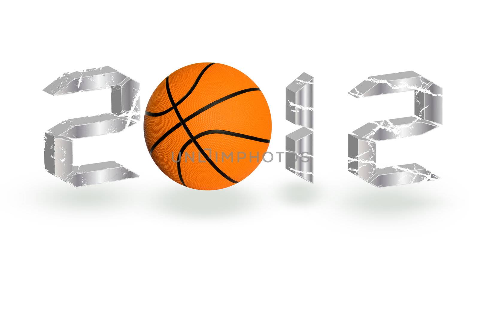 big 2012 basket logo on a white background