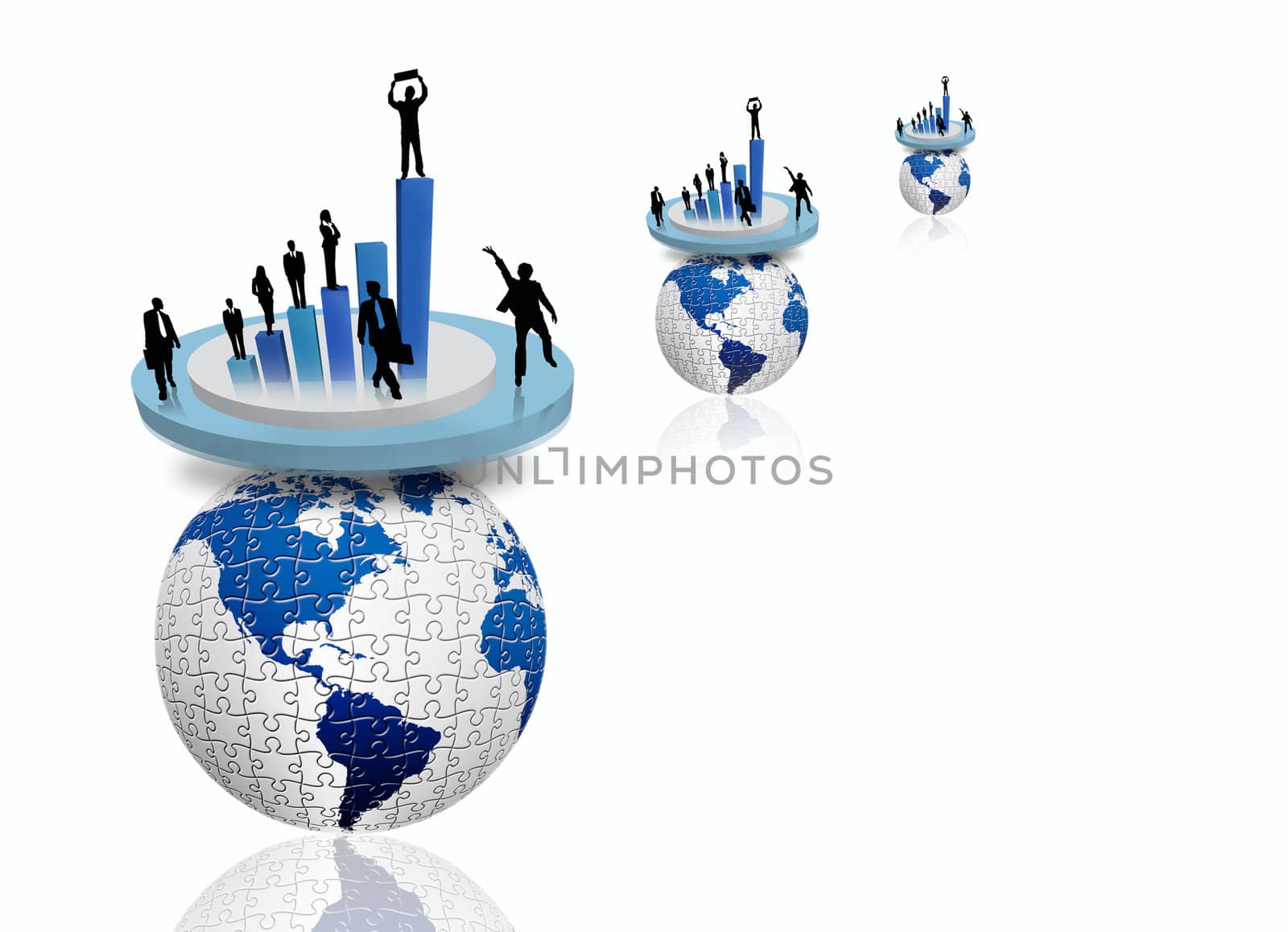 business people team with world map by rufous