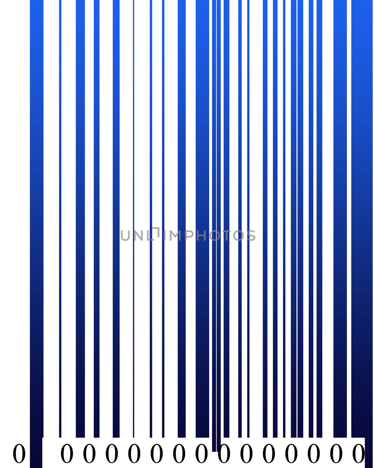 Barcode in digital format high resolution with all zero numbers.