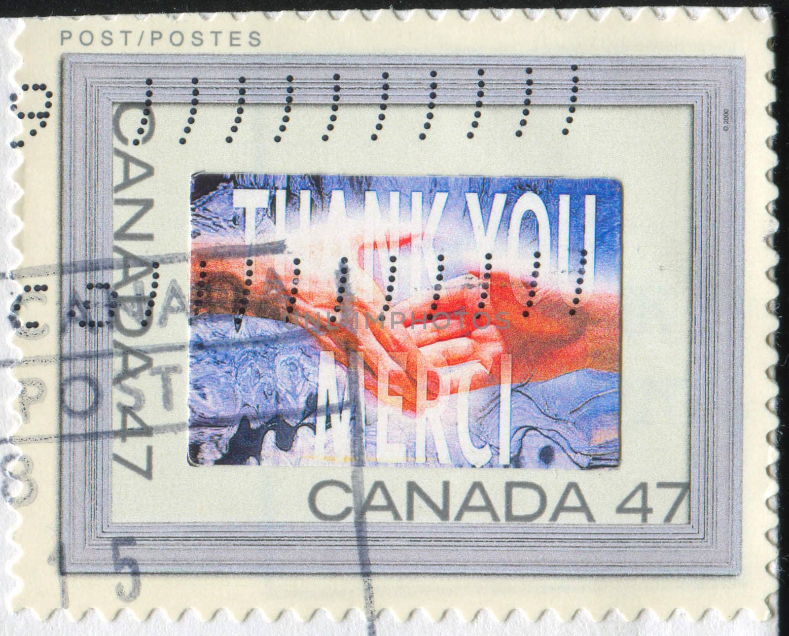 CANADA - CIRCA 2000: stamp printed by Canada, shows hand, circa 2000