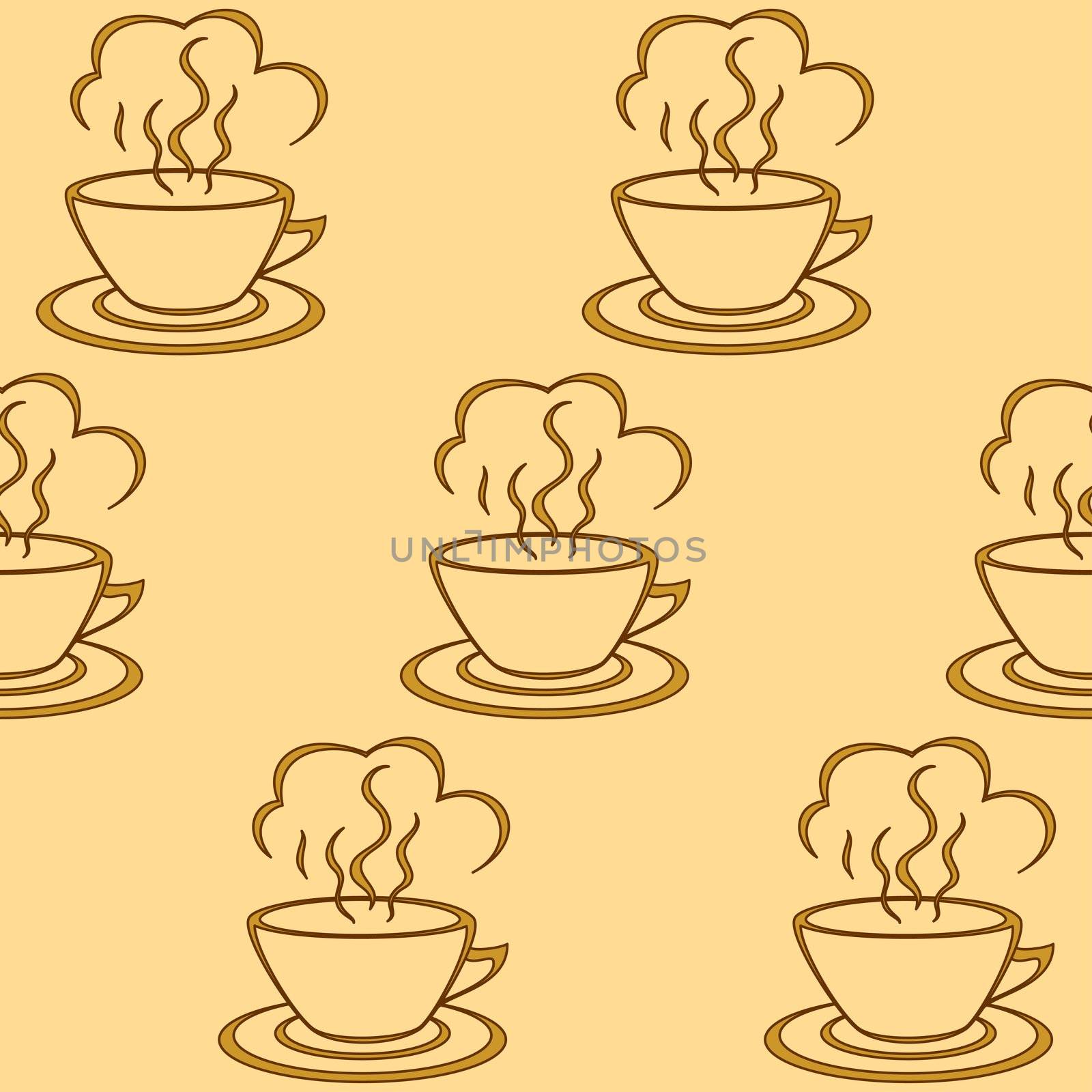 seamless background, ?ups with a hot drink