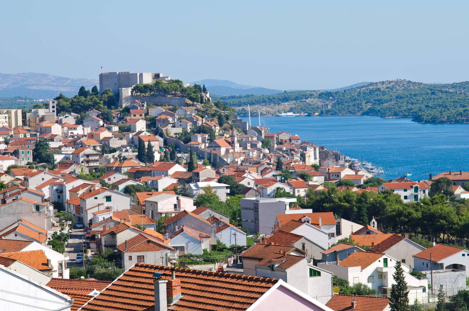 Dalmatian coast from the city of Sibenik Croatia