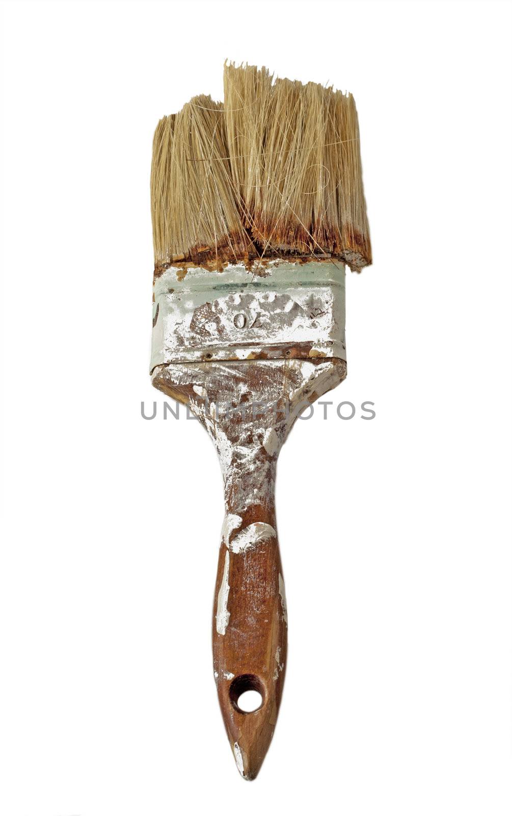 Close up of dirty, old and broken brush 