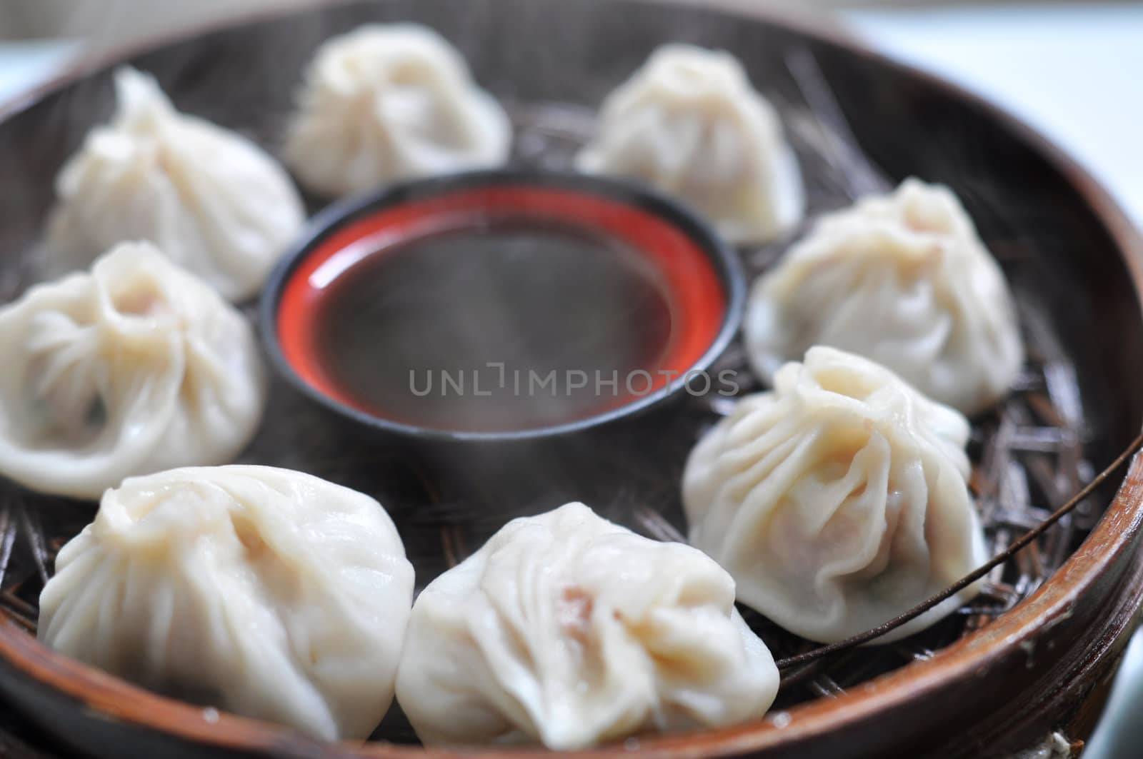 A plate of steamed dumplings in Xian, China
