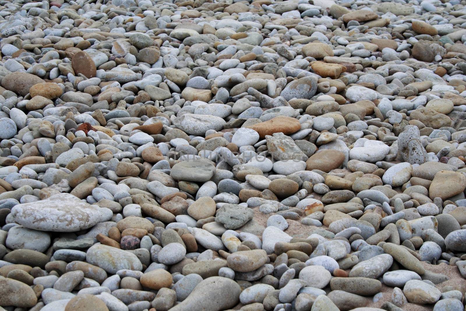 Photo shot of the smooth beach stones