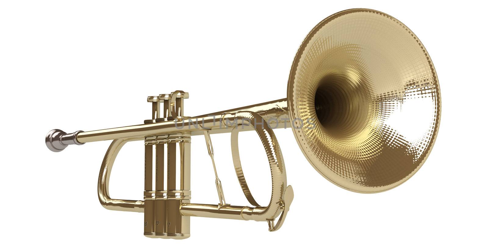 Trumpet isolated on white background