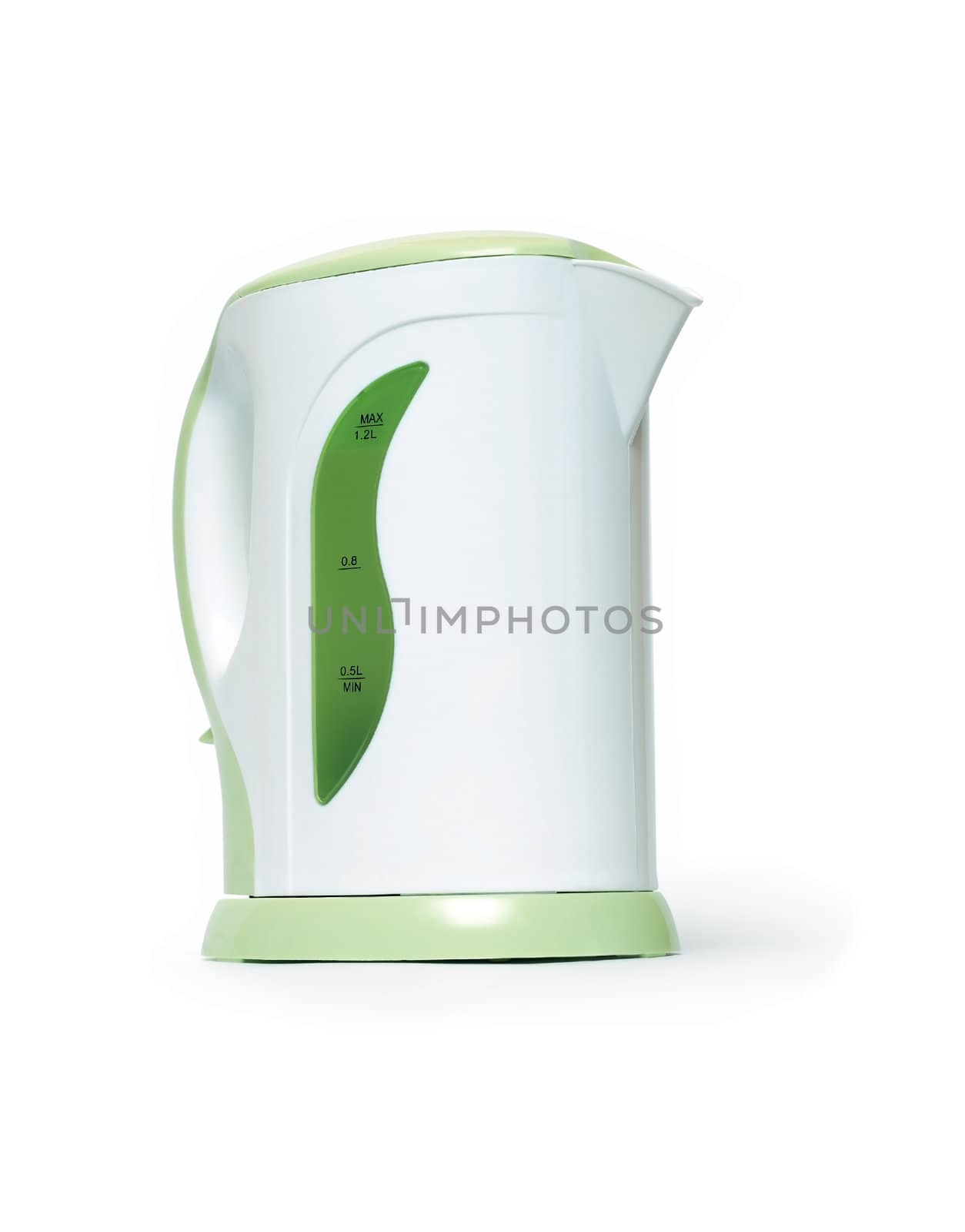 Modern electric kettle on white background. Isolated with clipping path