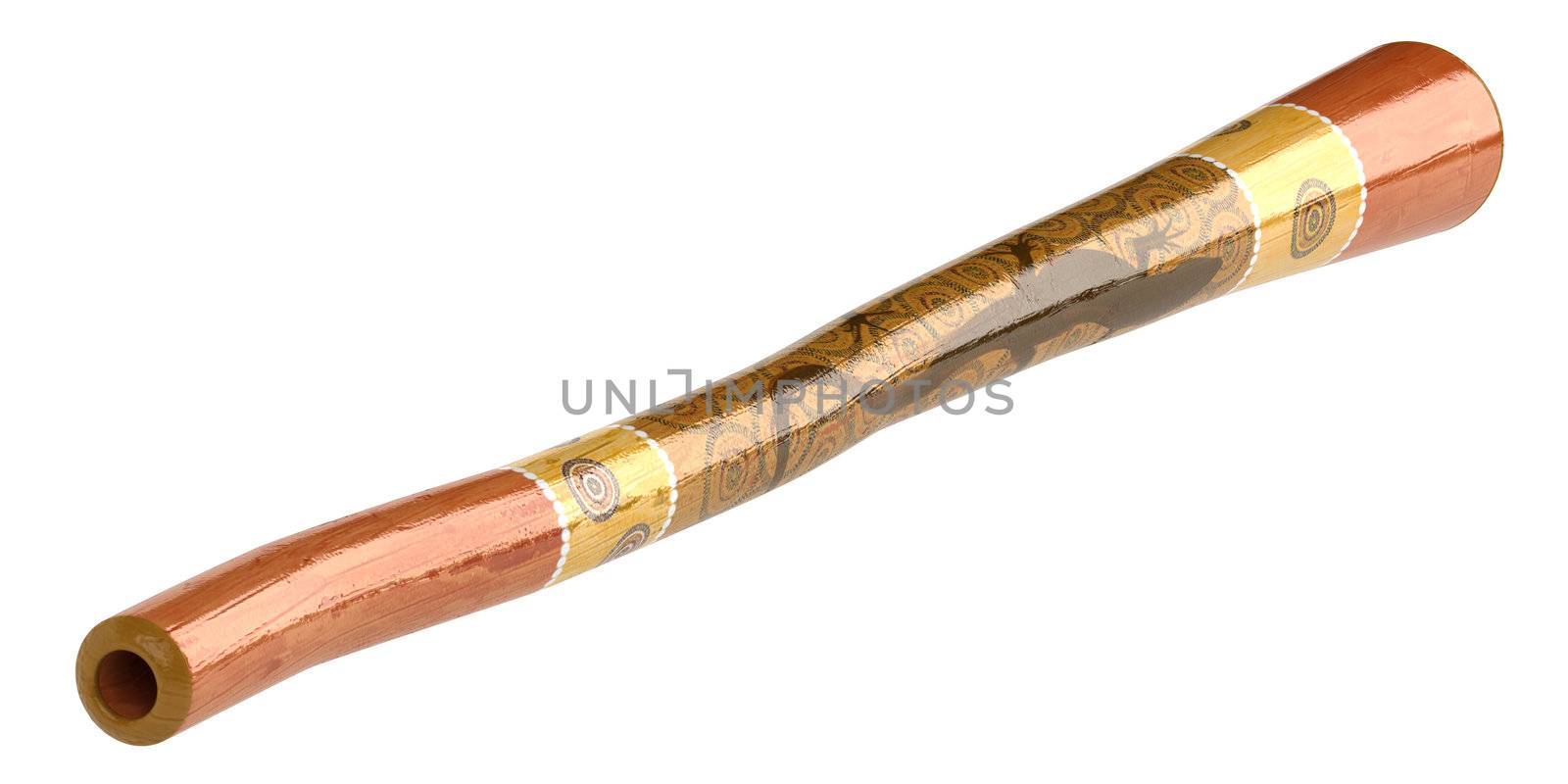 Didgeridoo or didjeridu, didge isolated on white background