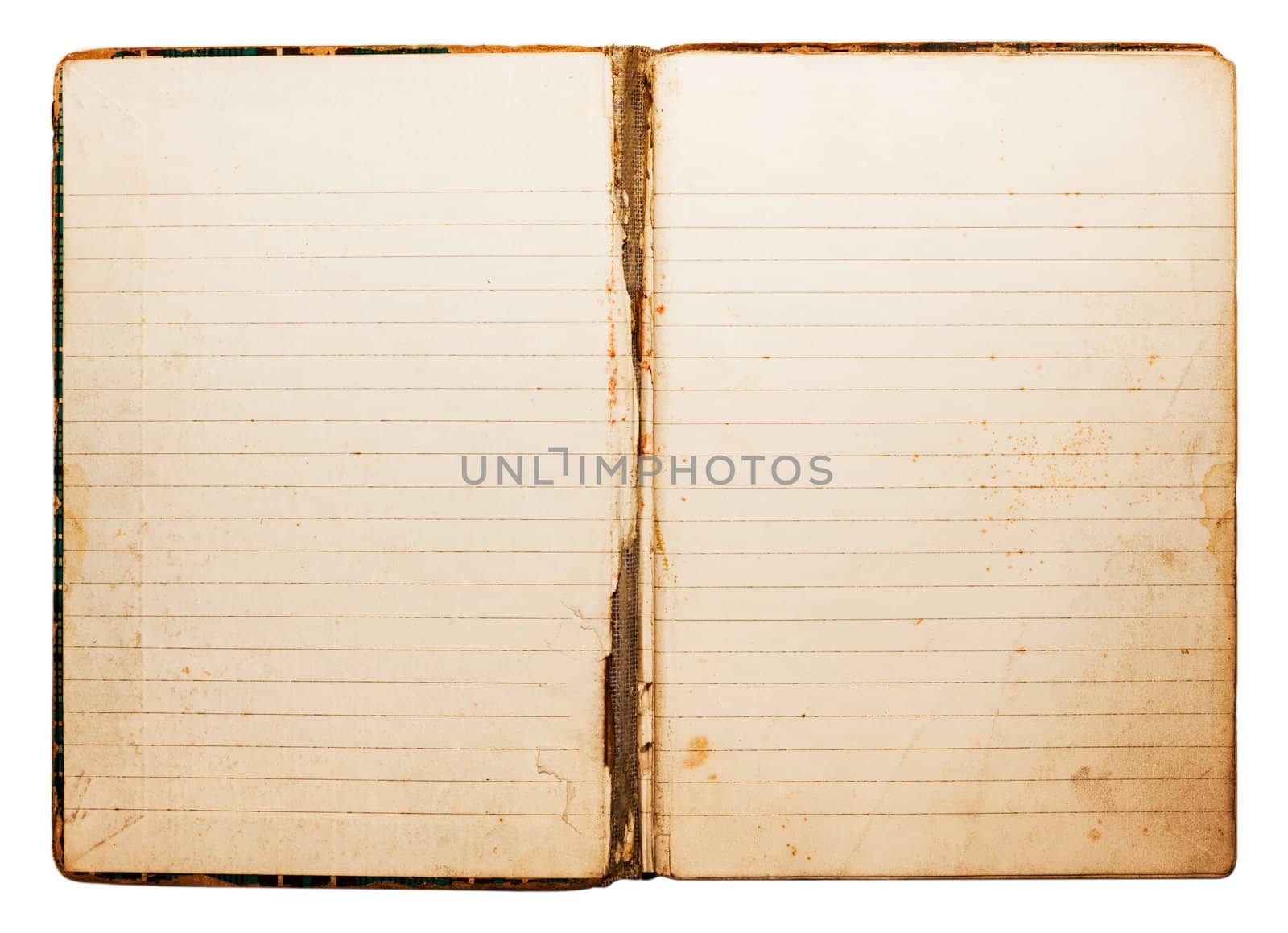 Isolated old antique vintage notebook by Suriyaphoto