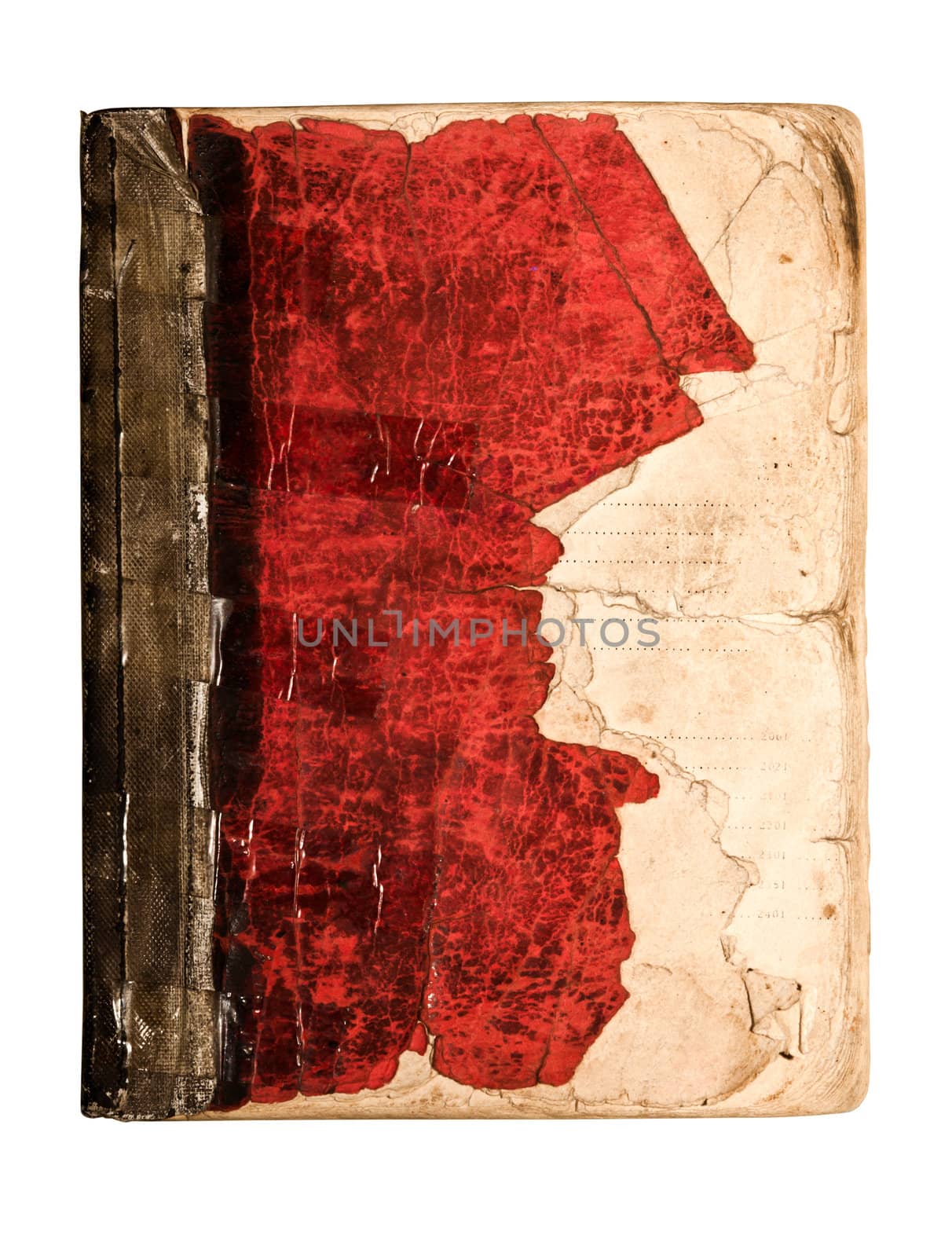 Isolated old antique vintage book