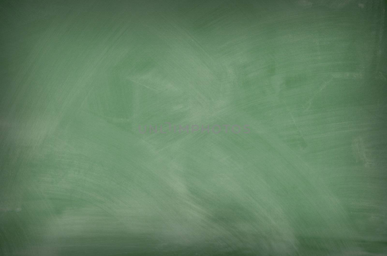 Green chalkboard with smeared chalk eraser marks