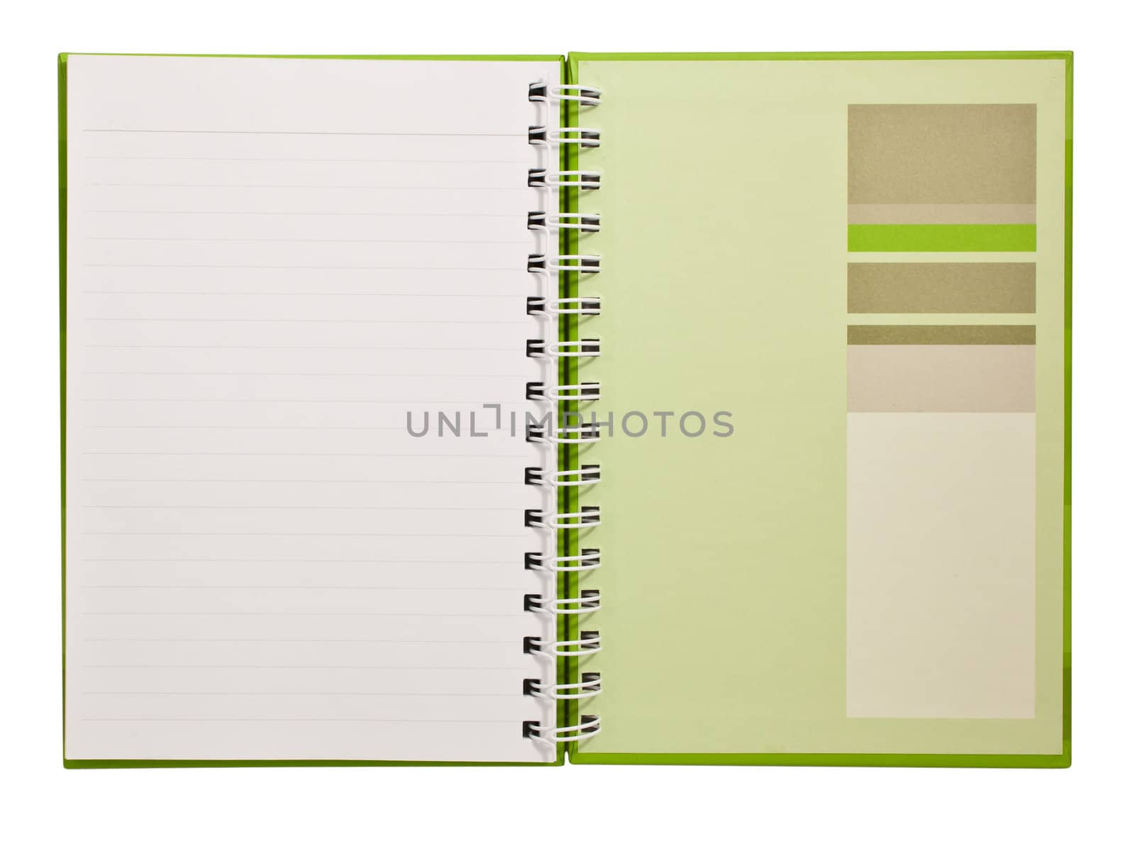 Old note book isolated on white.