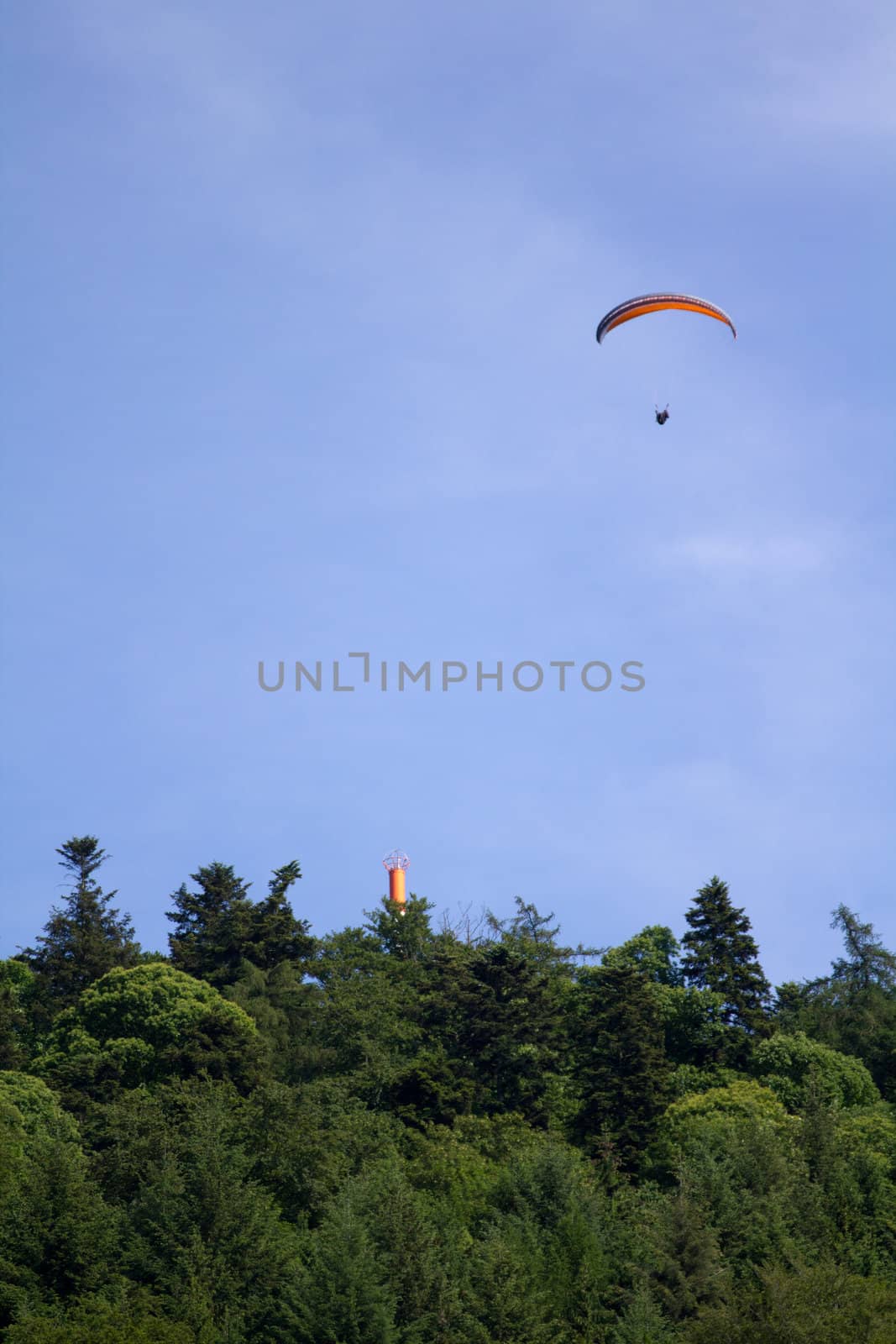 Paragliding over the Konigstuhl mountain, near Heidelberg, Southern Germany