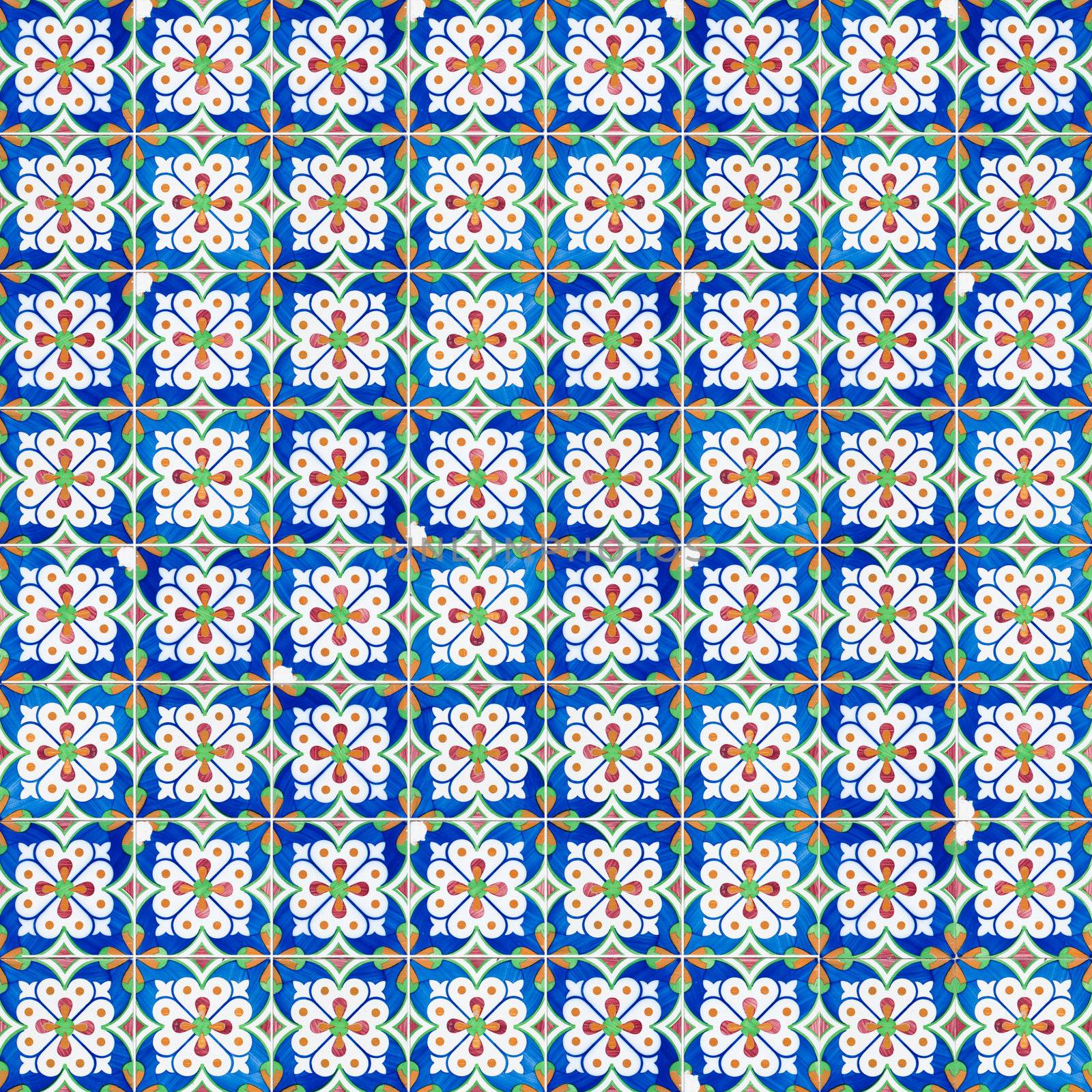 Seamless tile pattern of ancient ceramic tiles.