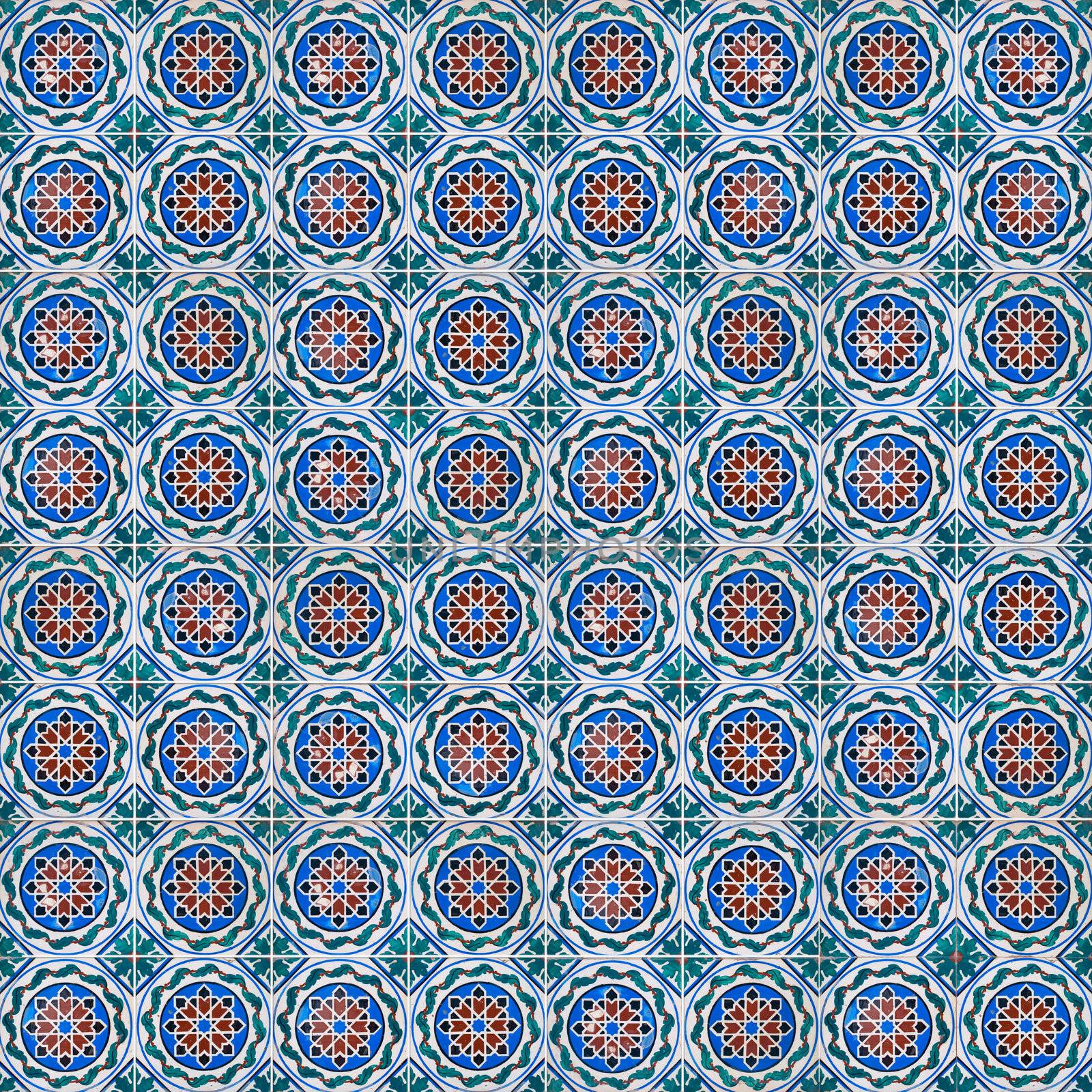 Seamless tile pattern of ancient ceramic tiles.