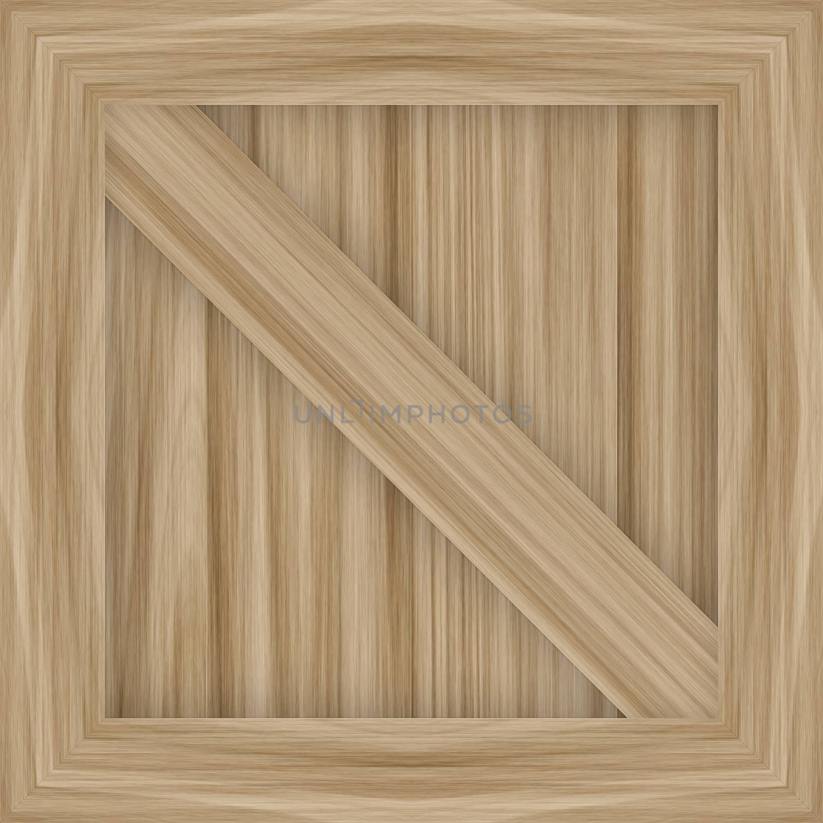 A wooden crate illustration / 3d render.