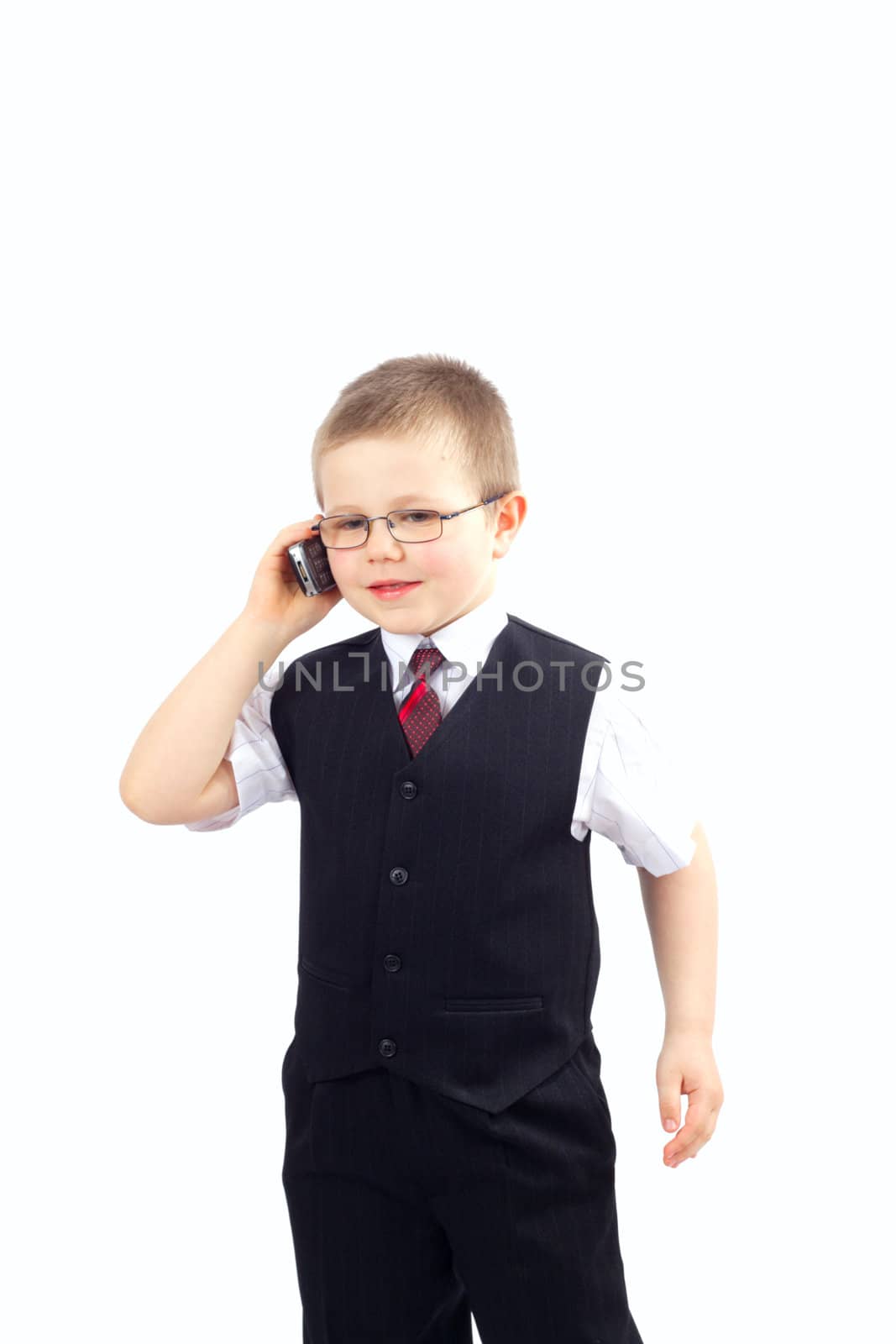 mall boy - businessman, photo on the white background