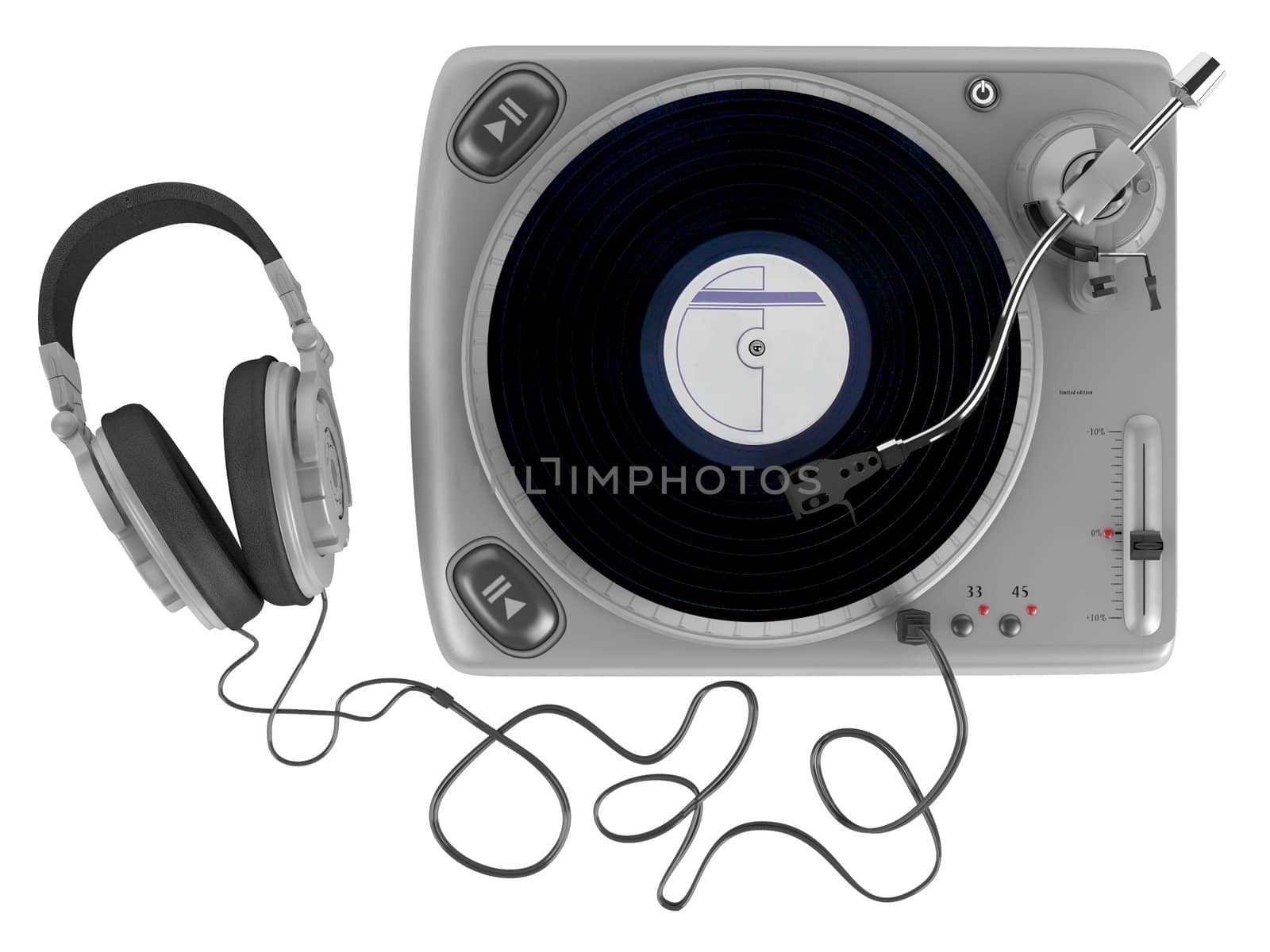 Turntable isolated on white background