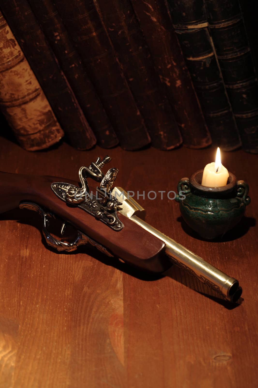 Old Pistol And Books by kvkirillov