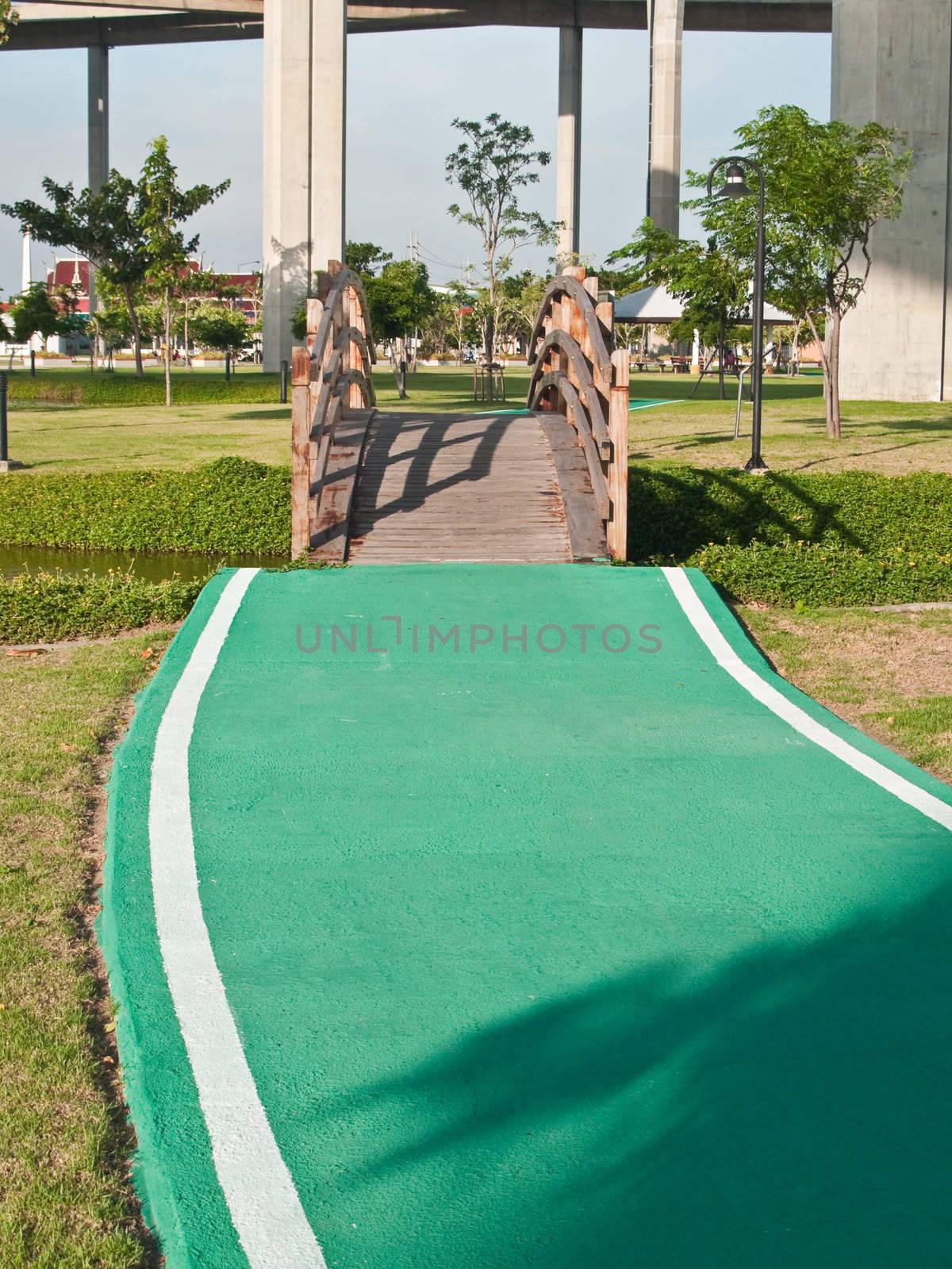 Green racecourse in public park