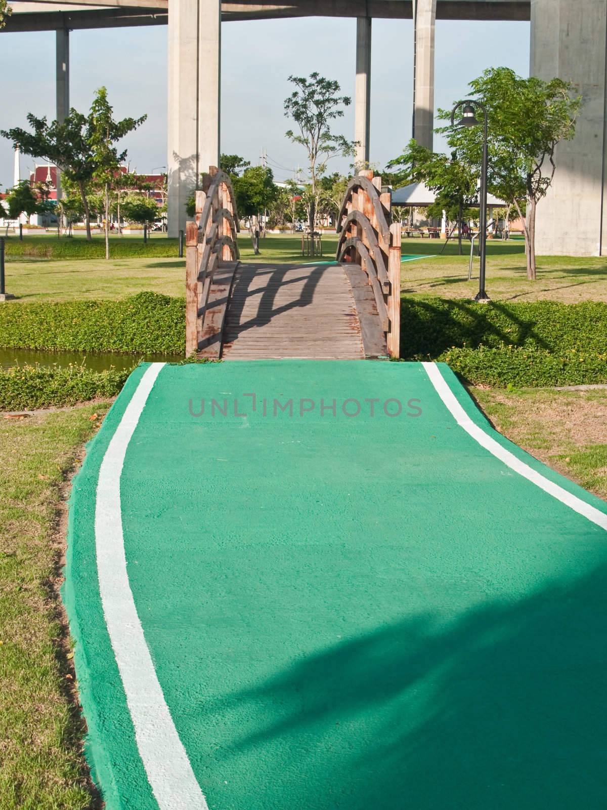 Green racecourse in public park