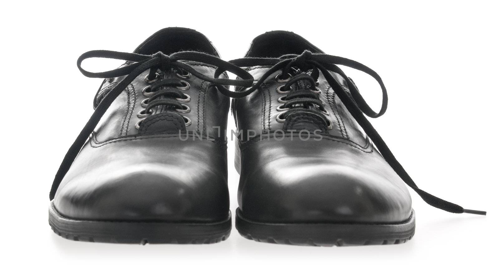 Black Men's leather shoes  by Sergieiev