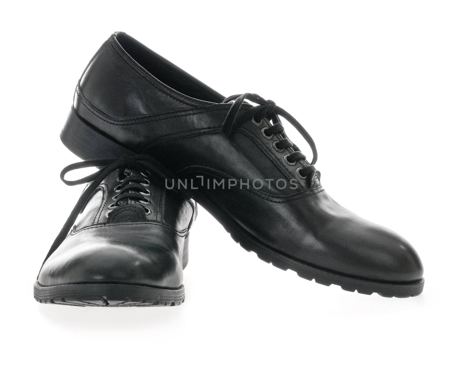 Black Men's leather shoes  by Sergieiev
