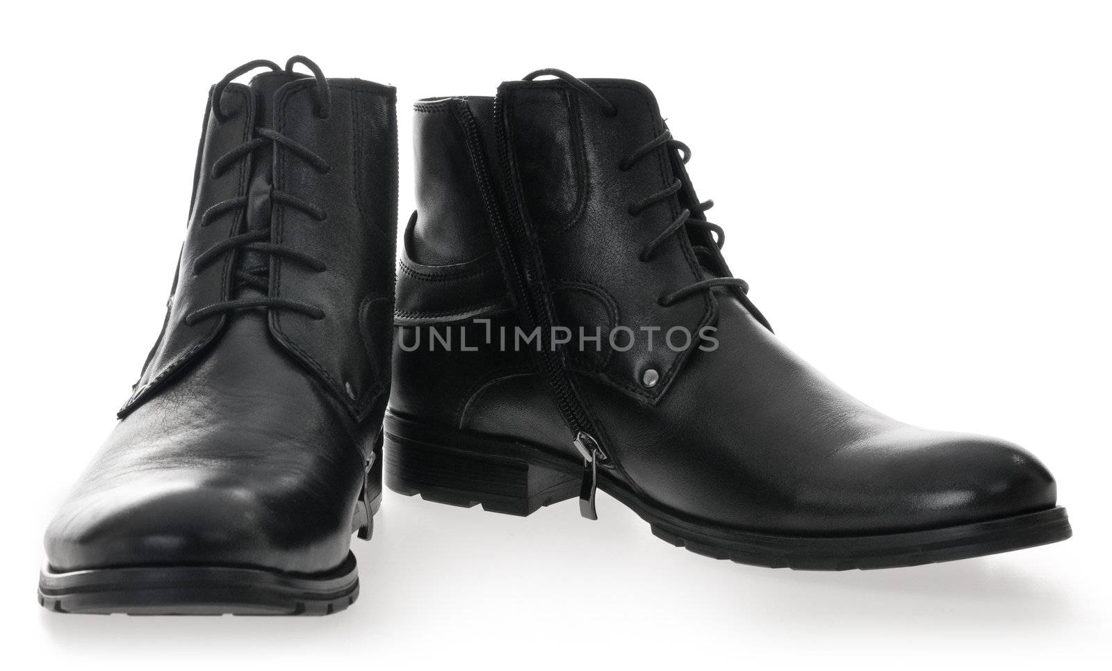 Black Men's leather shoes  by Sergieiev