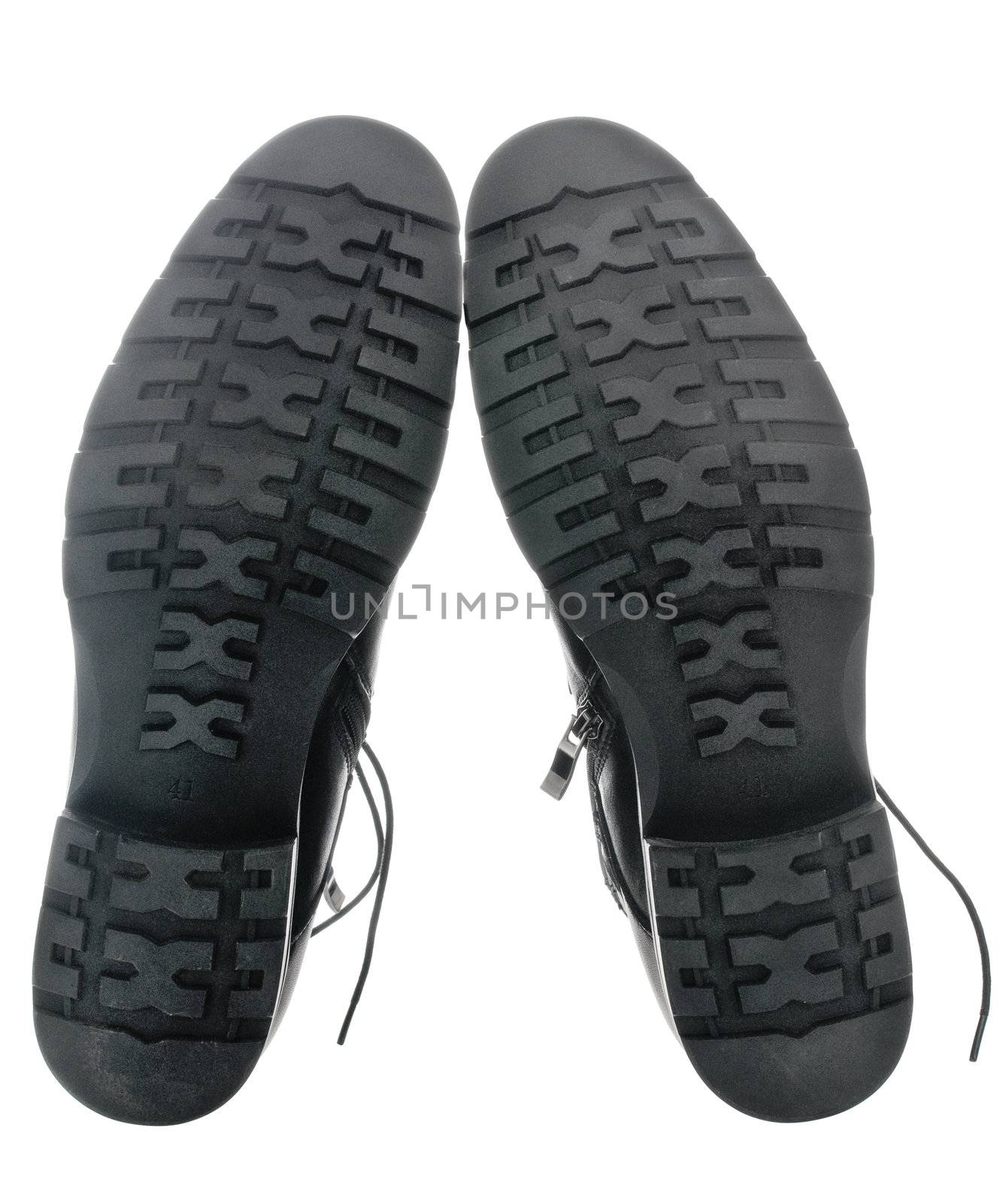 Black Men's leather shoes on a white background