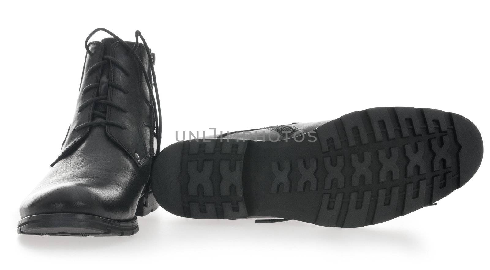 Black Men's leather shoes  by Sergieiev