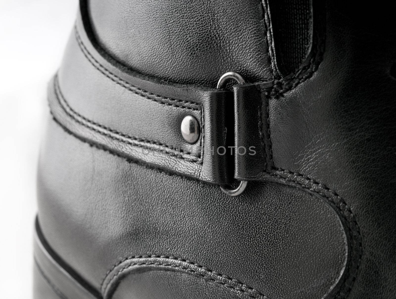 Black Men's leather shoes on a white background