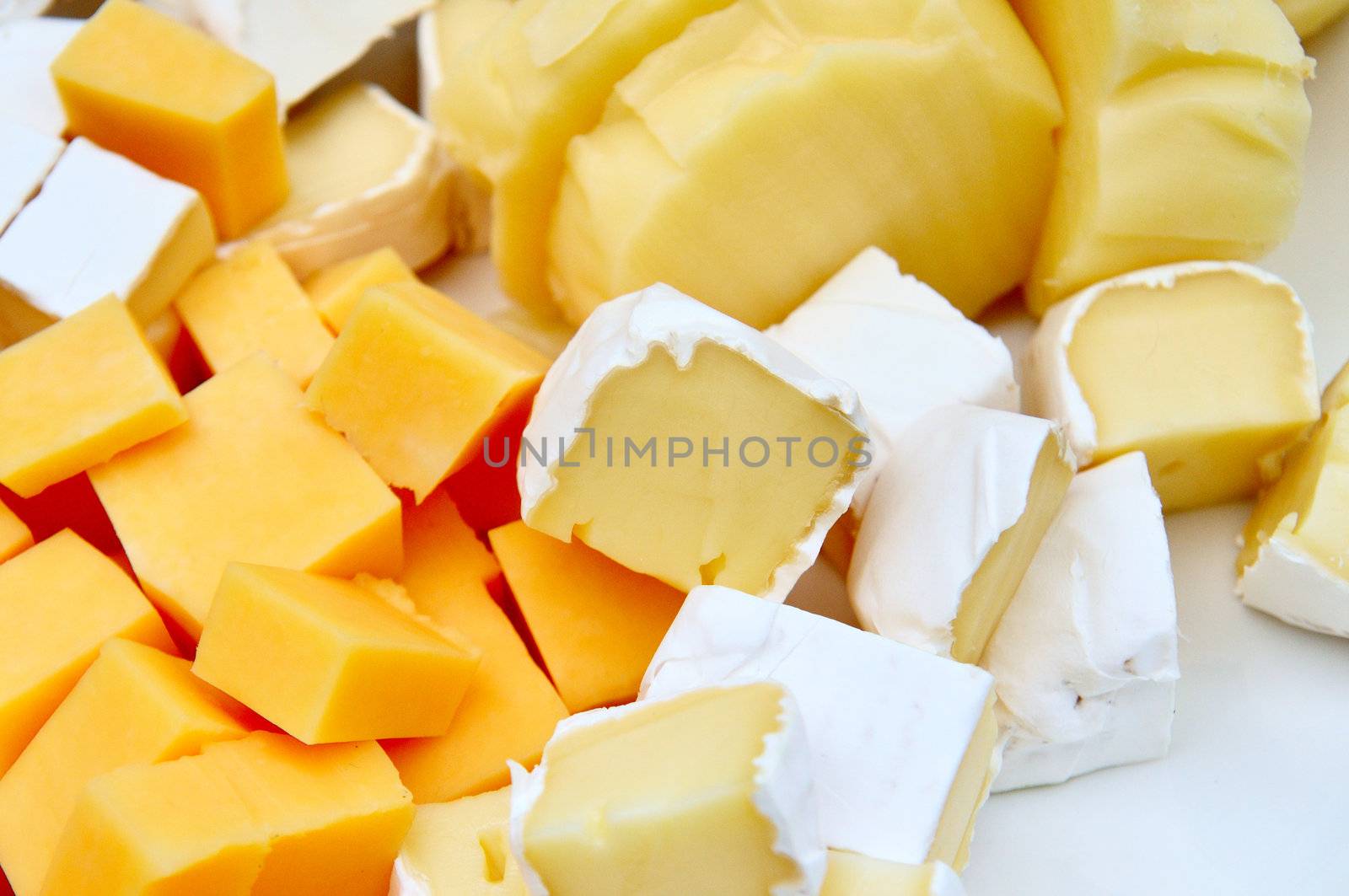 various pieces of cheese is very close