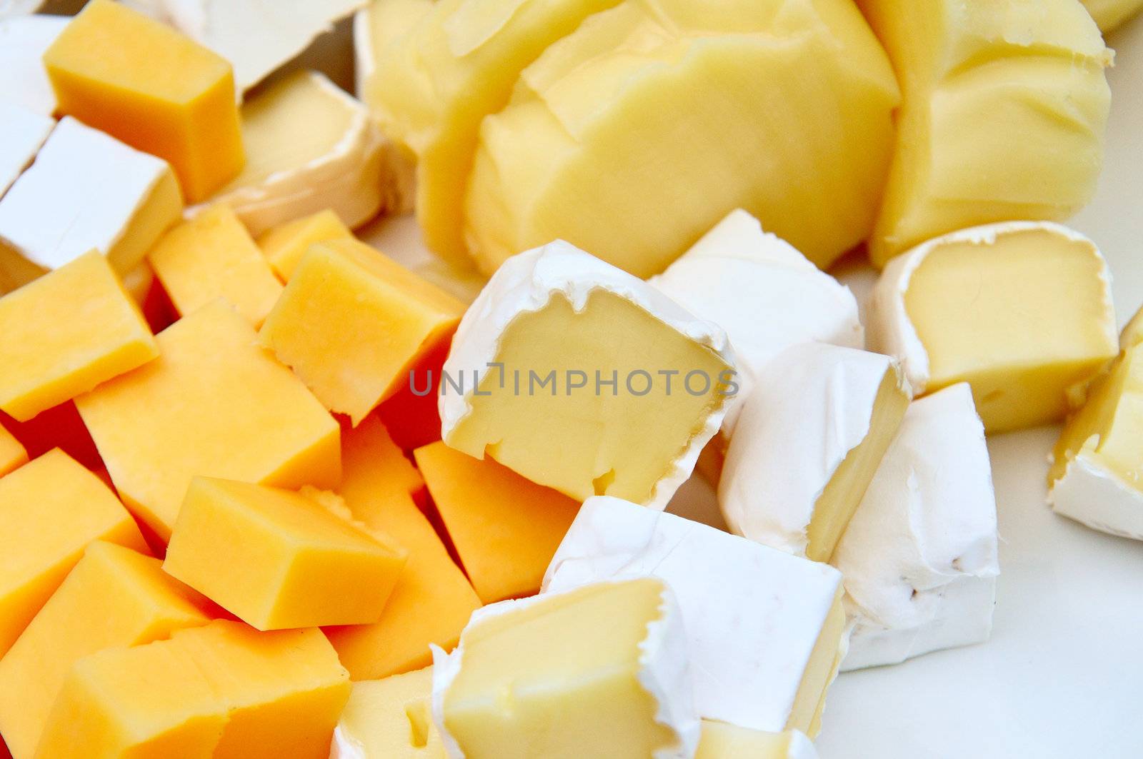 various pieces of cheese is very close