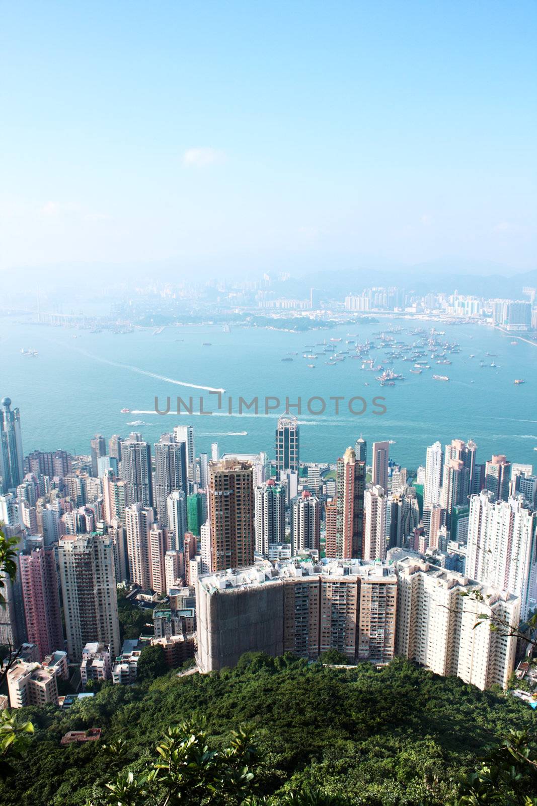 Hong Kong morning and blue sky