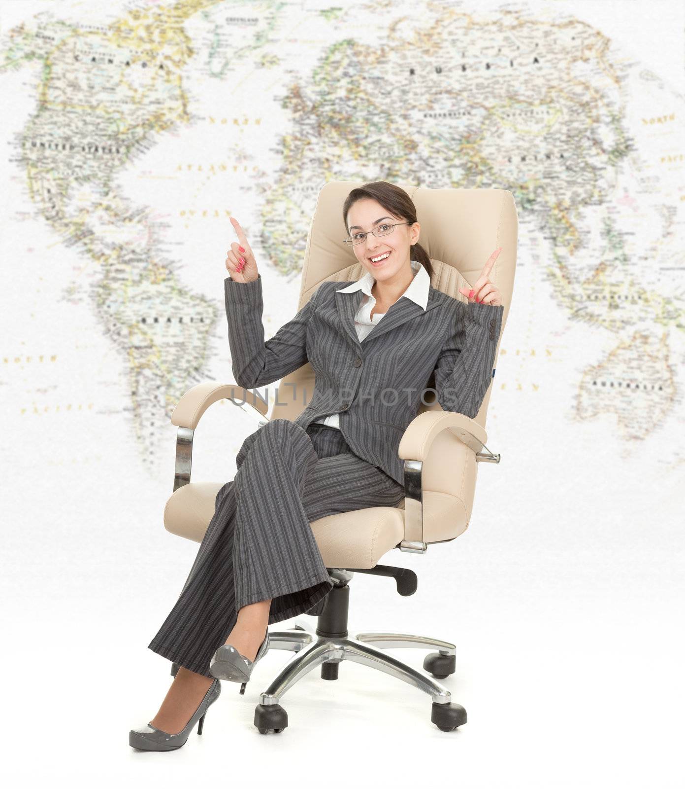 portrait of a business woman on travel background