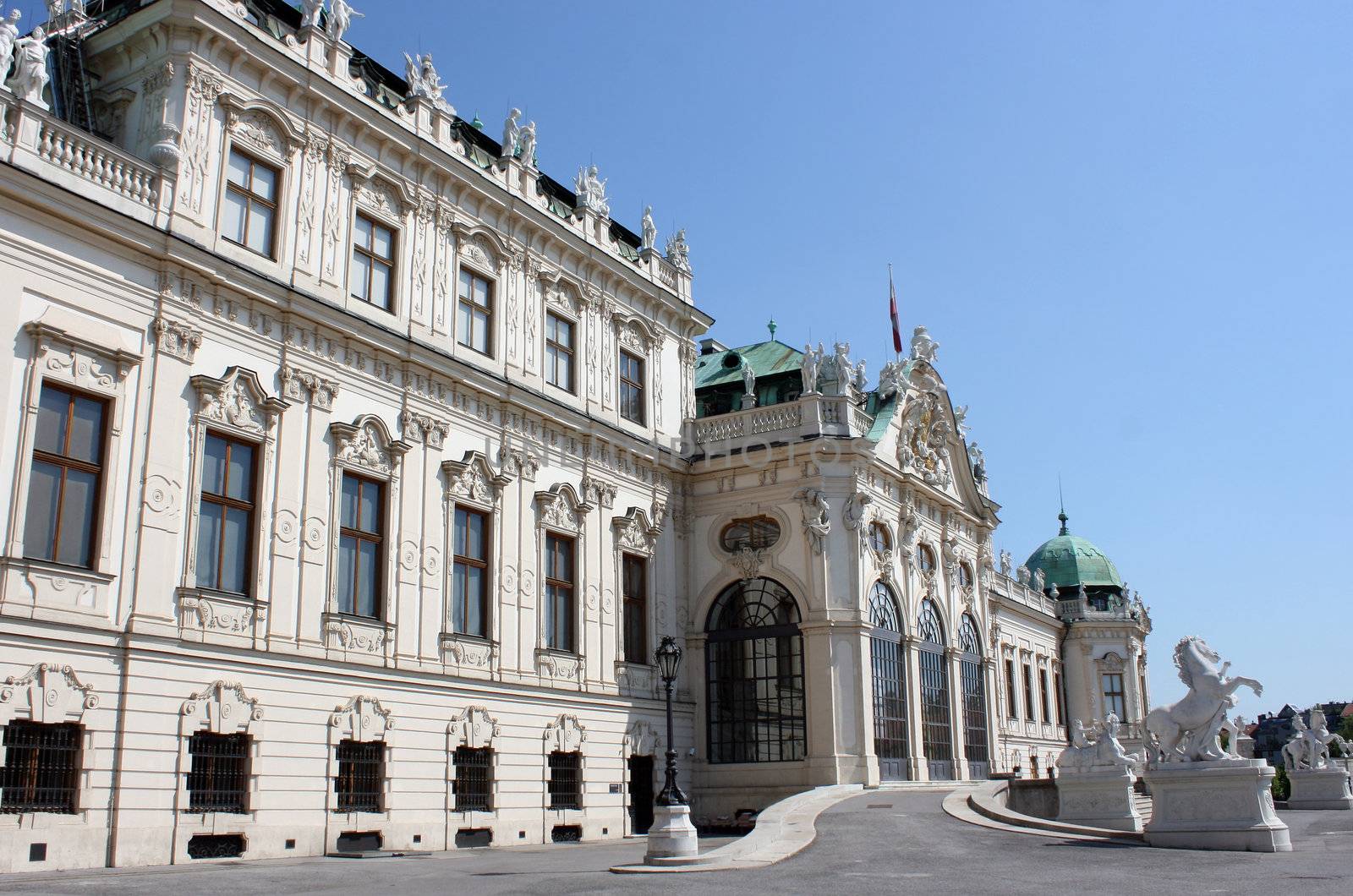 Famous Belvedere castle in Vienna, Austria. Belvedere is large collection galery of famous artists (Gustav Klimt for example)