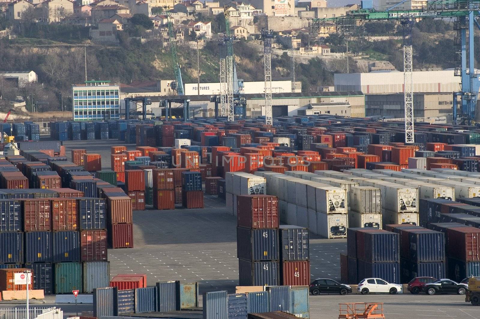 containers at the port for shipment by gillespaire