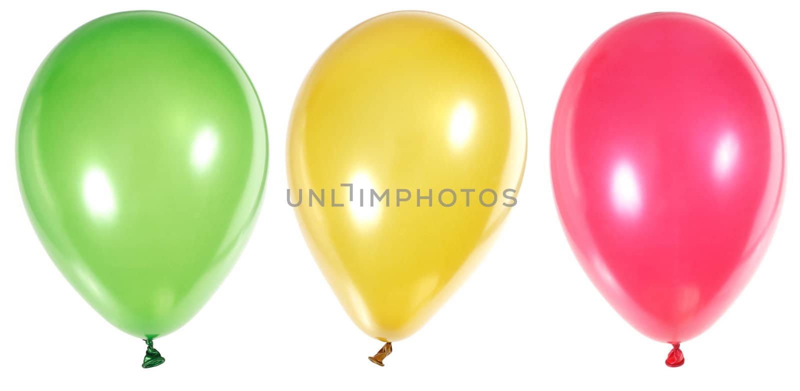 Inflatable balloons photo on the white background
