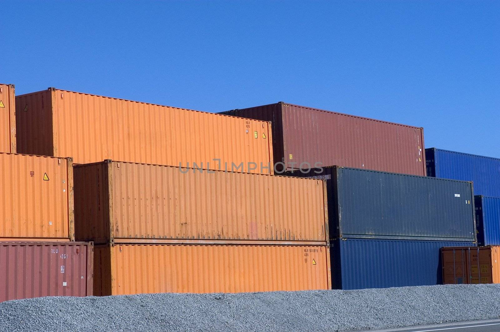 containers at the port for shipment by gillespaire