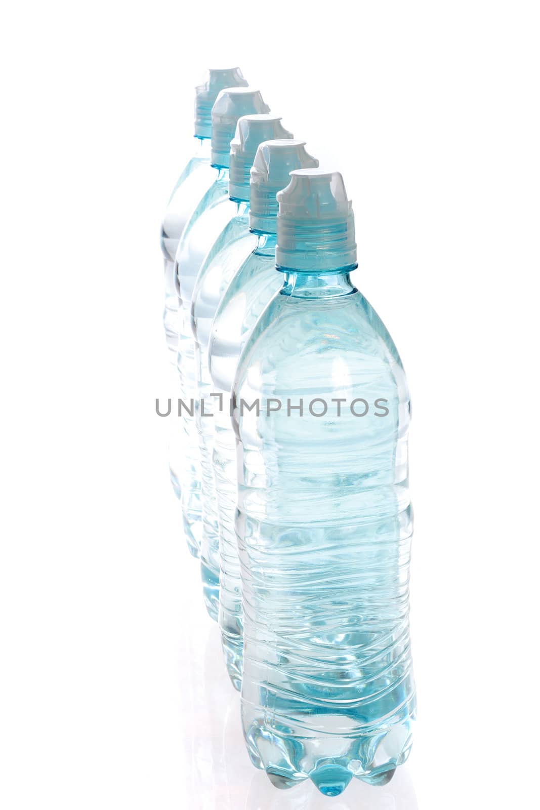 Bottled water isolated over a white background