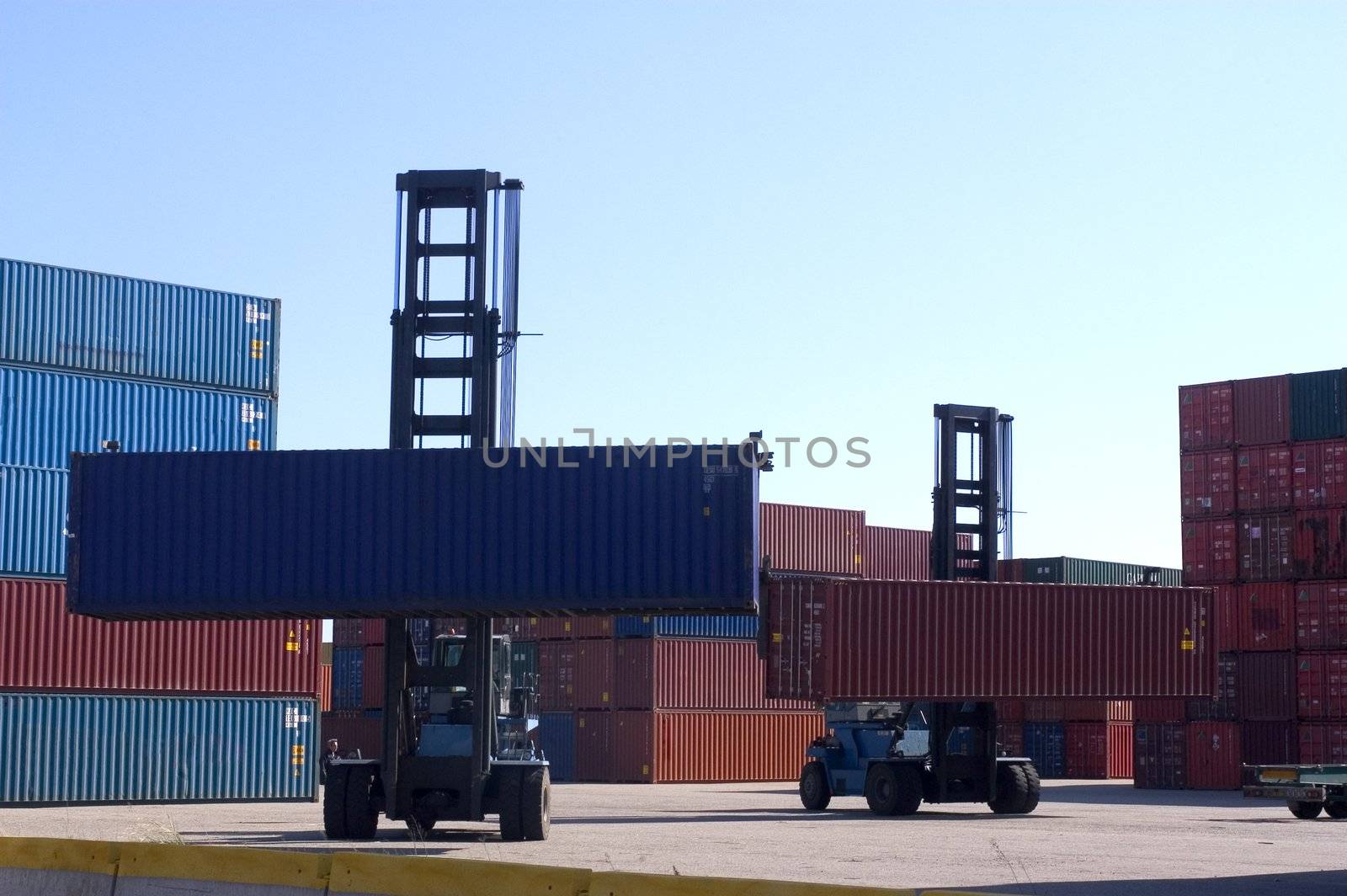 containers at the port for shipment by gillespaire