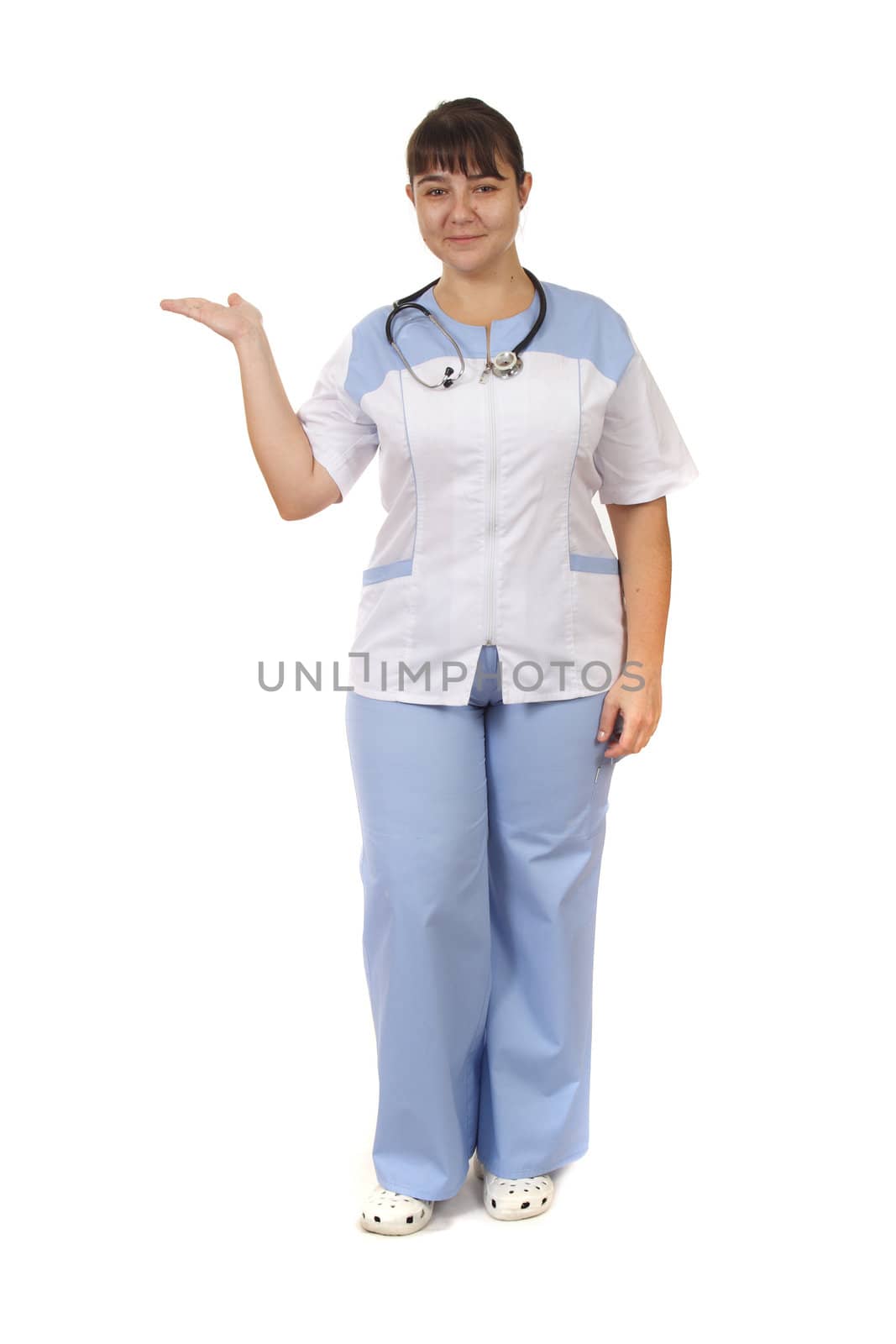 woman - medical photo on the white background