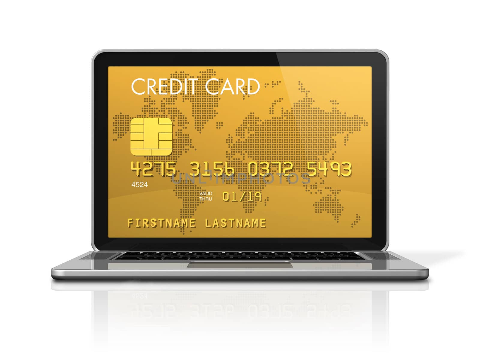 gold credit card on a laptop screen by daboost