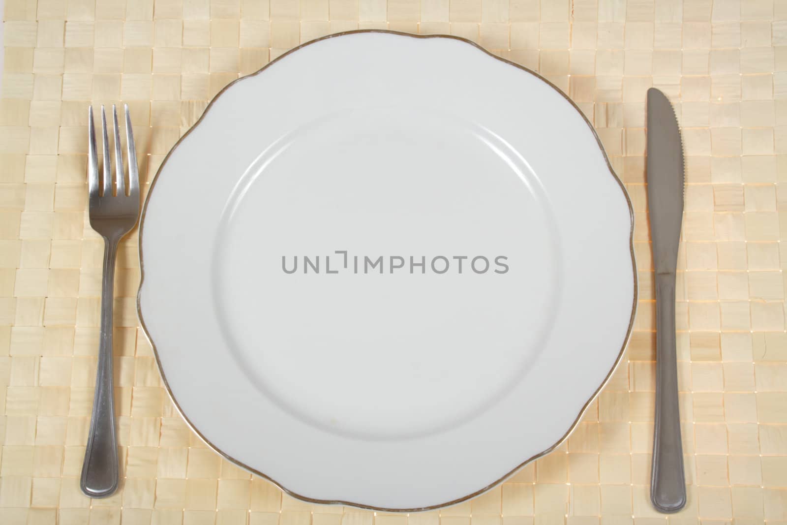 closeup of a place setting with dinner-plate