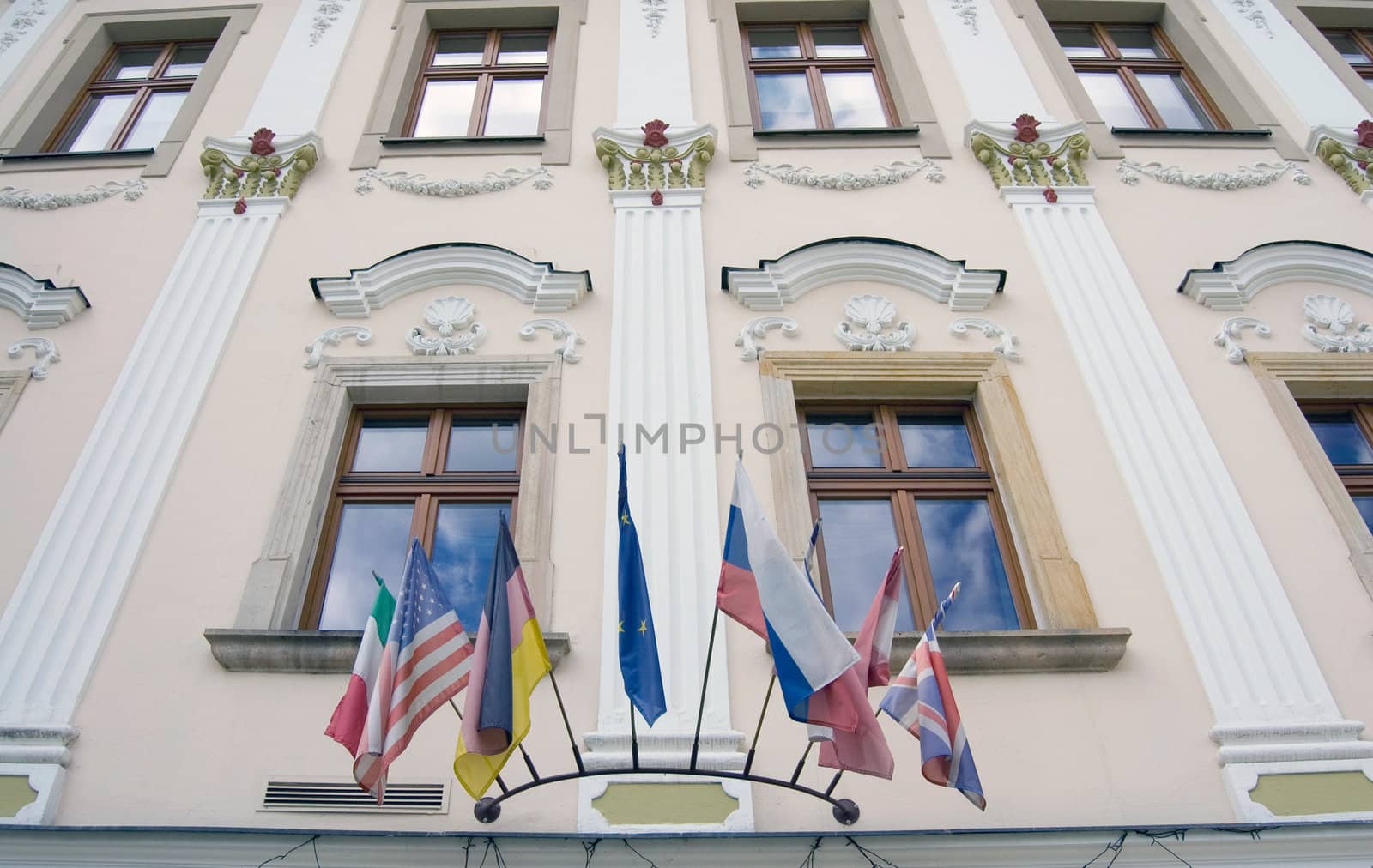 Facade of a old historic building