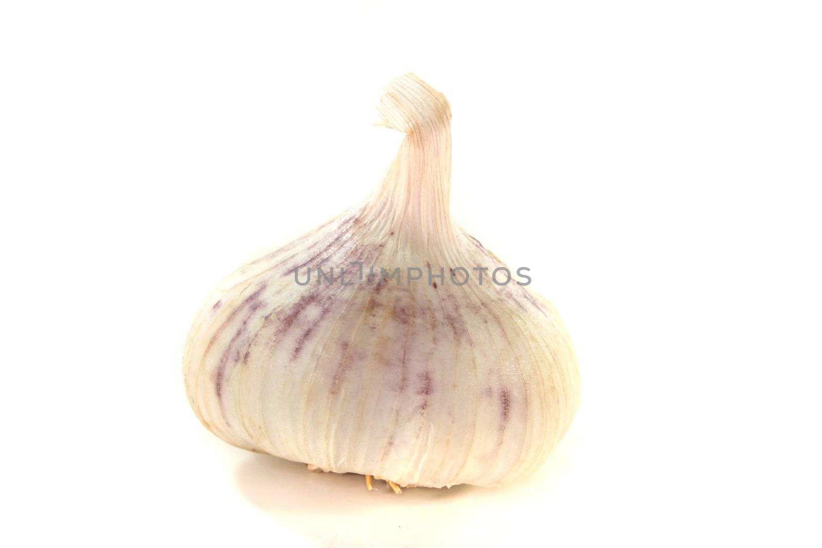 a garlic bulb on a white background