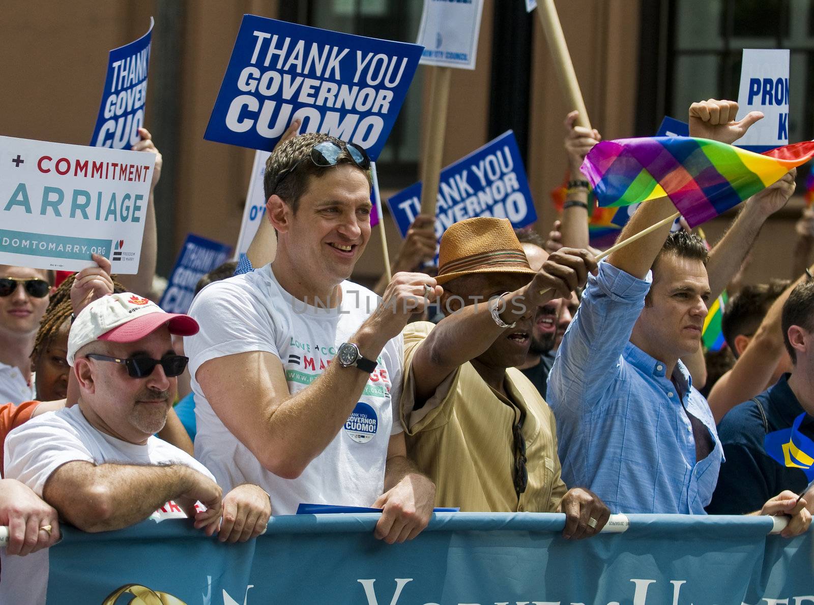 NEW YORK -  JUNE 26 : The gay pride parade after passing the same sex marrige bill in New York city on June 26 2011