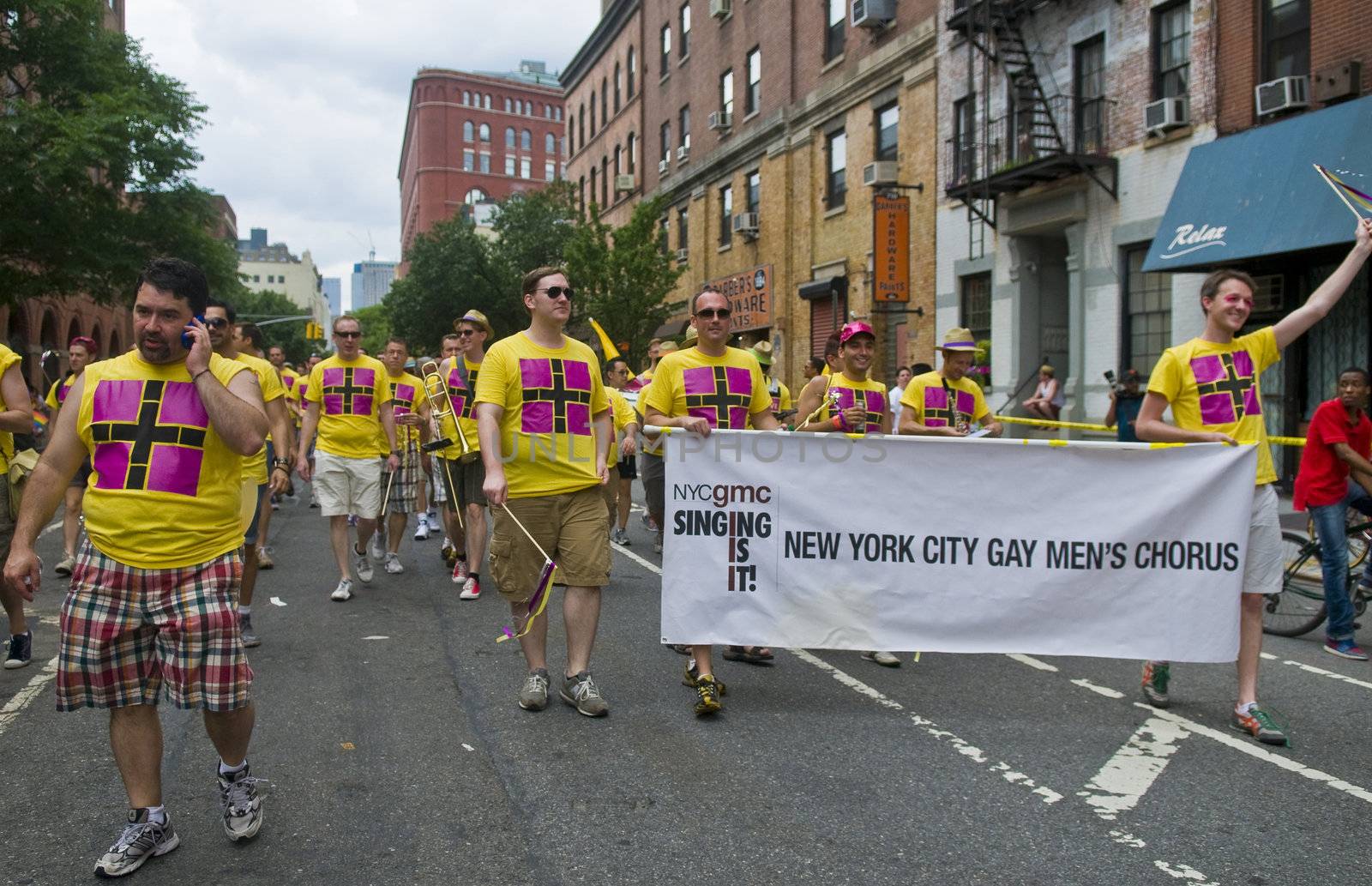 NEW YORK -  JUNE 26 : The gay pride parade after passing the same sex marrige bill in New York city on June 26 2011